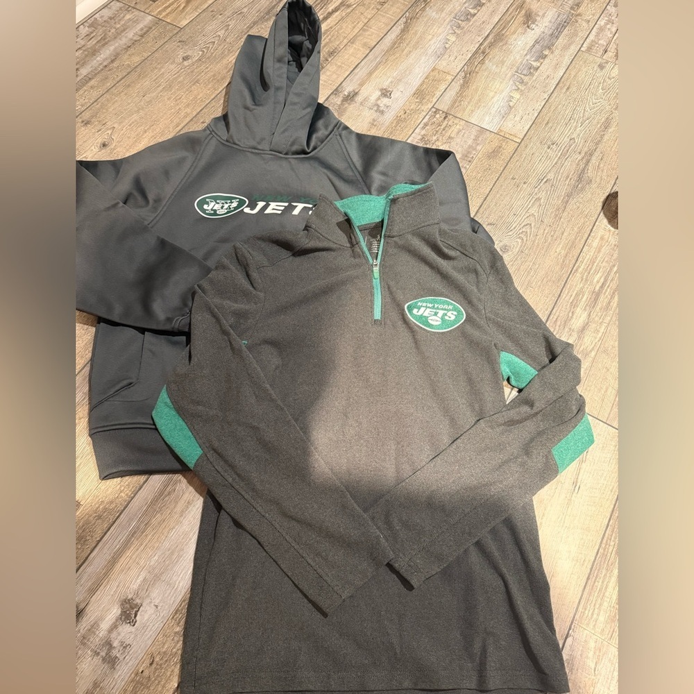 Jets Gray and Green Hoodie Bundle Men’s Small EUC